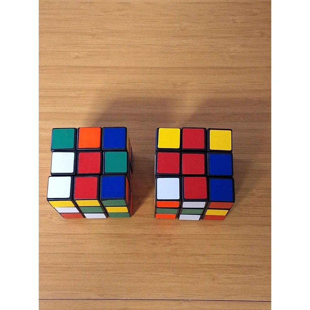 Vintage 1980s Rubik's Cube Set, 2 PG.CO Cubes & A Simple Solution Book. Lot Of 3